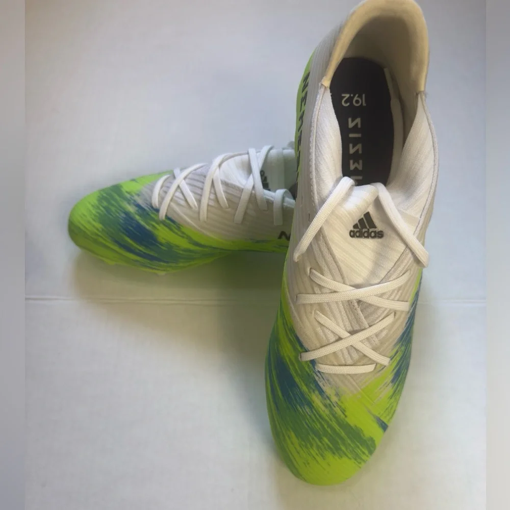 New! Adidas Nemeziz 19.2 Cleats – White & Lime Green Athletic Shoes (Men’s 11)
